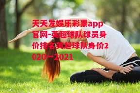 天天发娱乐彩票app官网-英超球队球员身价排名英超球队身价2020一2021